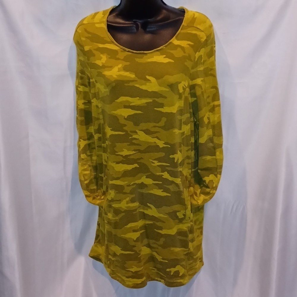 Athleta camo sweatshirt dress - yellow/green camo